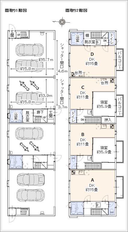 間取り図　ガレージハウス池袋 高松