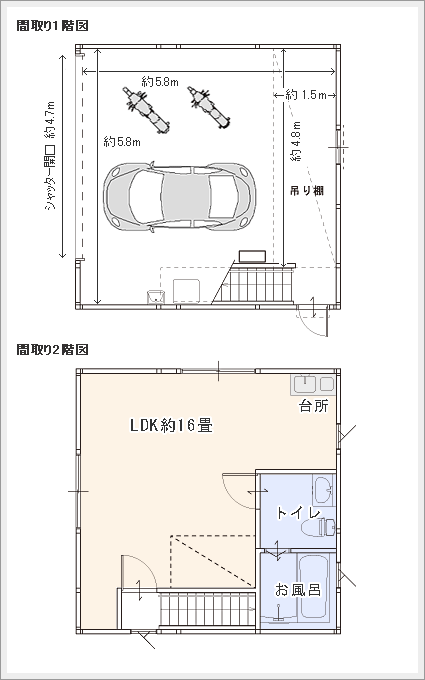 間取り図　ガレージハウス世田谷 鎌田 『A.M.C. TAMAGAWA』