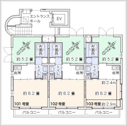 間取り図　バイクマンション 烏山 『Garegea』