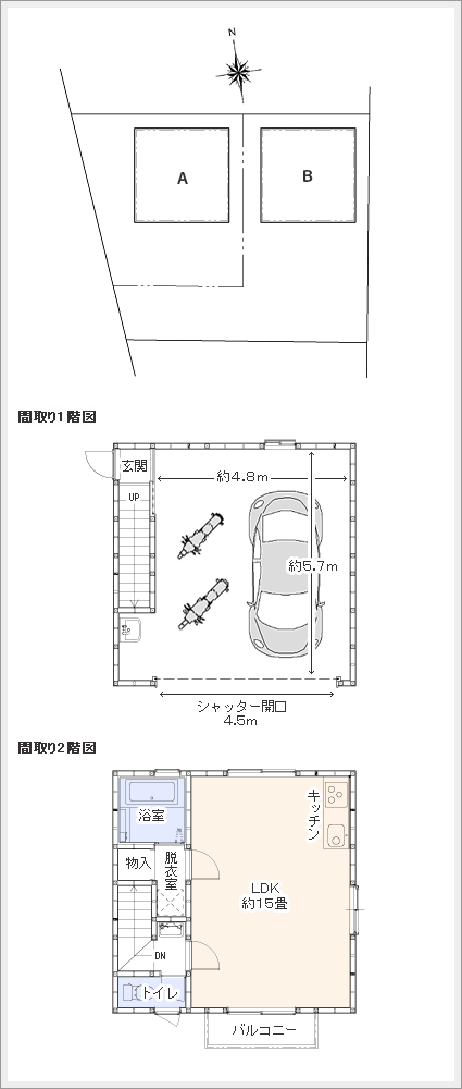 間取り図　ガレージハウス江戸川 一之江