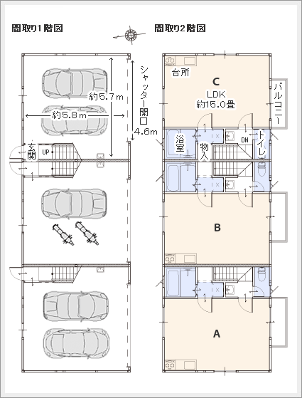 間取り図　ガレージハウス町田 『コパン』