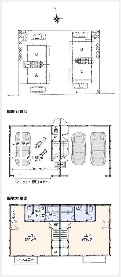 間取り図　ガレージハウス東大和