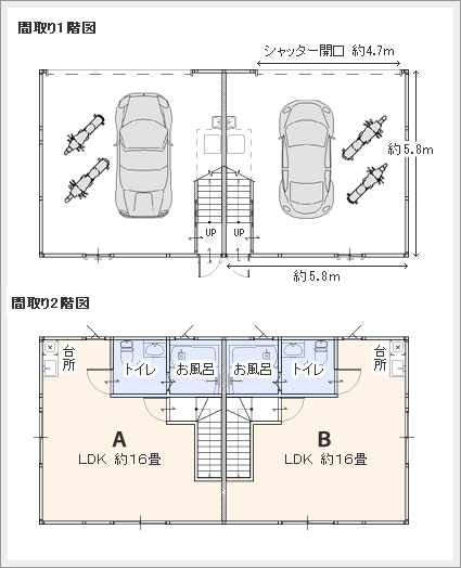 間取り図　ガレージハウス八王子 めじろ台