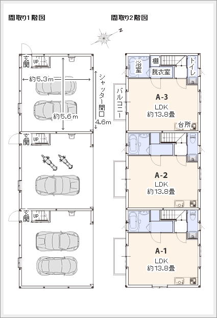 間取り図　ガレージハウス湘南 寒川