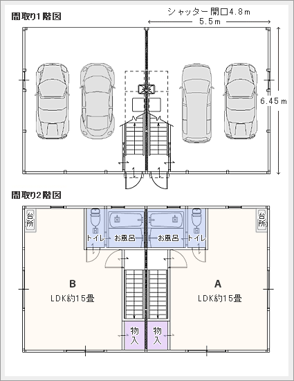 間取り図　ガレージハウス入間 扇町屋