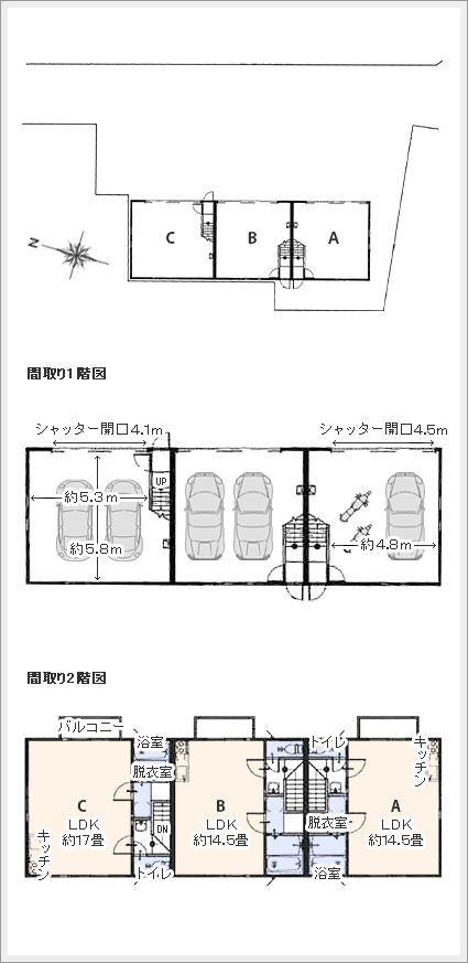 賃貸ガレージハウス練馬 石神井公園 間取り